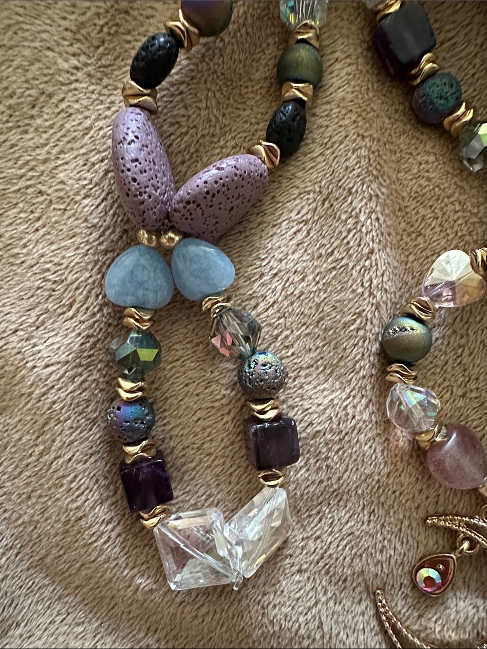 Secret Moon Wishes HangCharm (Amethyst, Strawberry And Rose Quartz And Druzy) - Picture 8 of 8